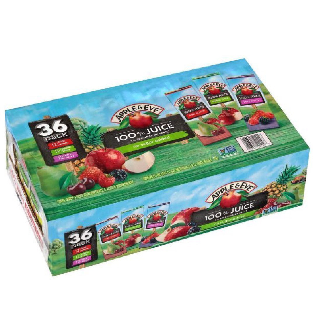 jugo-05 Apple & Eve Jugos De Cartón Sin Azúcar, 36 Pack Sabores Variados / 200ml - Imagen 1