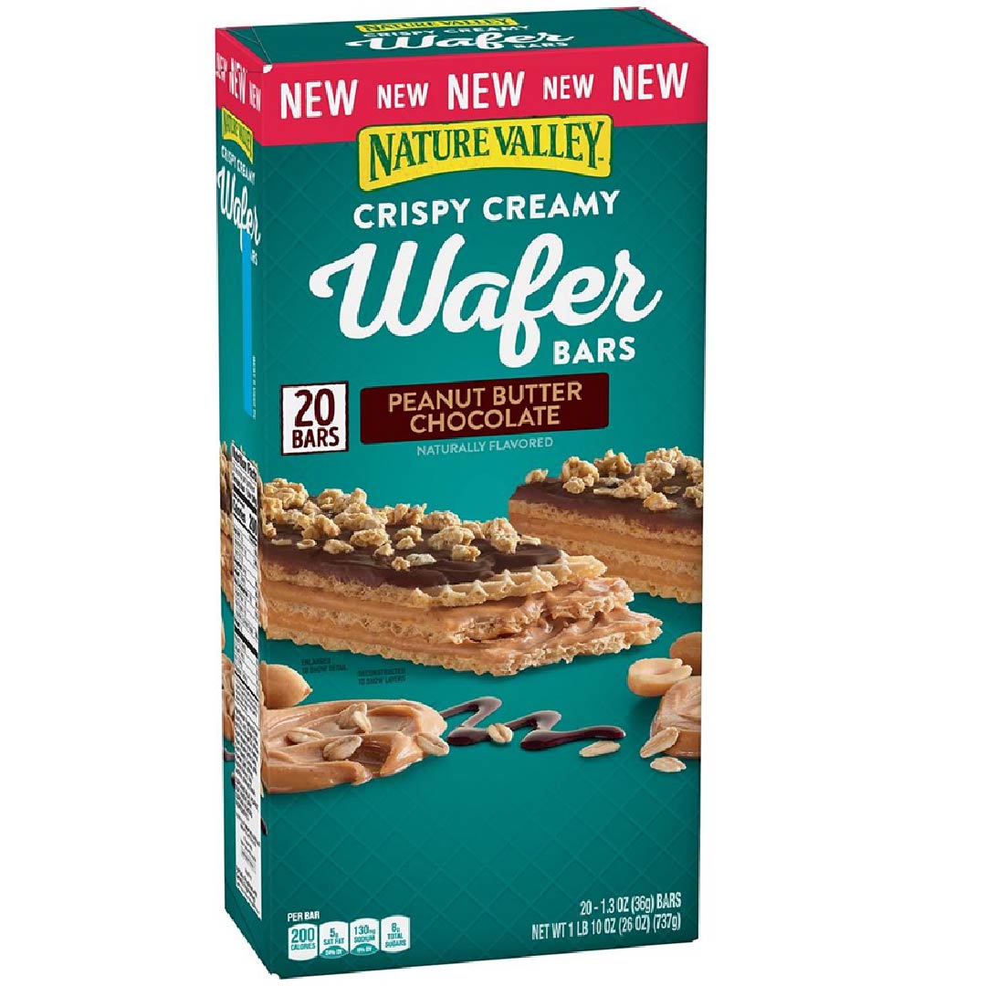 MARZO-03 Barra De Galletas Wafer Con Crema De Maní y Chocolate, Nature Valley / 20 Pack - Imagen 1