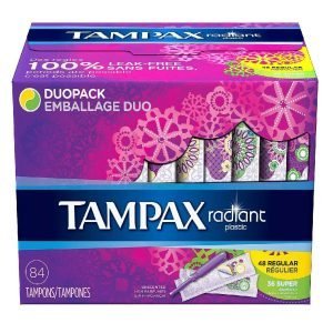 Tampones Tampax Radiant Regular & Super / 84 Pack