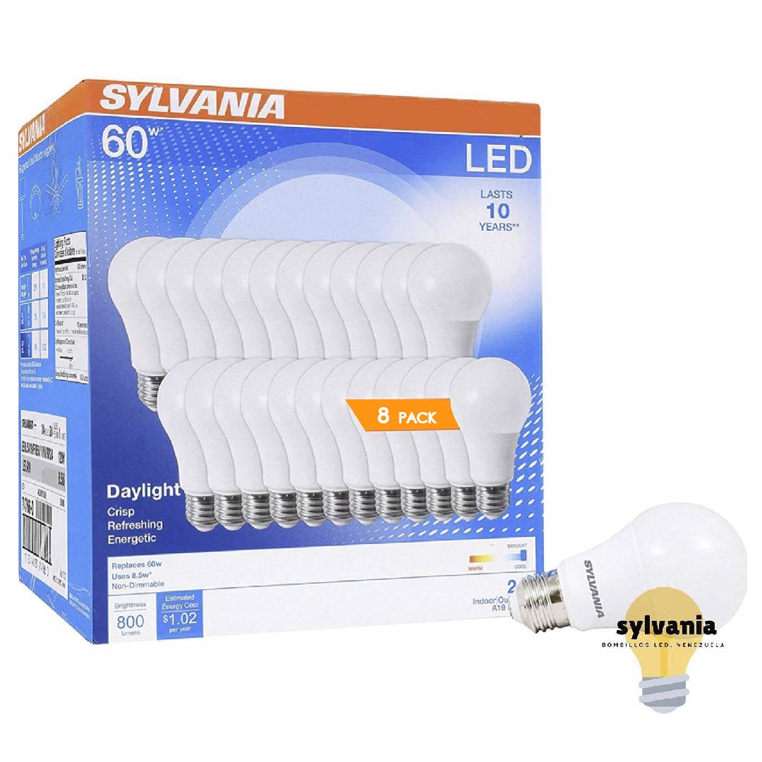 BOMBILLOS_Mesa de trabajo 1 Bombillos Sylvania 60W LED, 8 Pack - Imagen 1