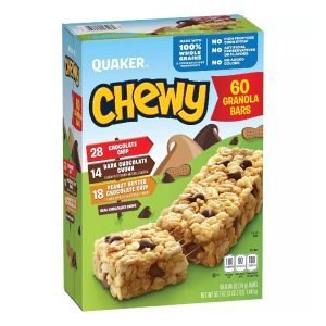 Barras De Granola Quaker Chewy 100% Integral, Sabores Variados / 60 Pack