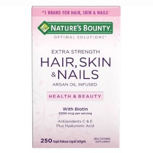 Suplemento Multivitamínico Extra Strenght Cabello, Piel & Uñas Con 5000mcg De Biotina, Nature's Bounty / 250 Capsulas