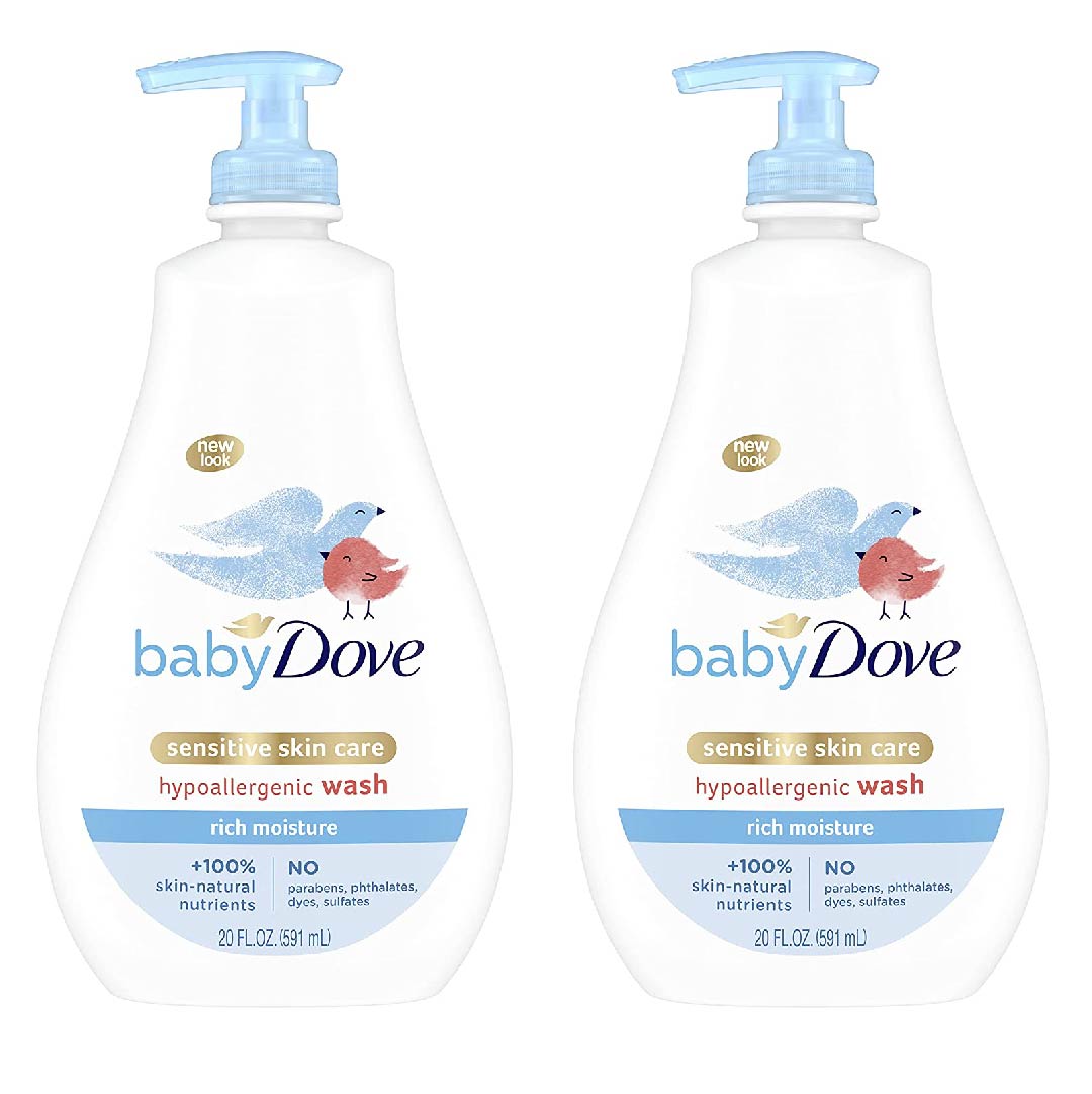 octubre3-06 Jabón Hidratante Baby Wash Dove, Hipoalergénico / Pieles Sensibles / 2 Pack / 1.18 L - Imagen 1