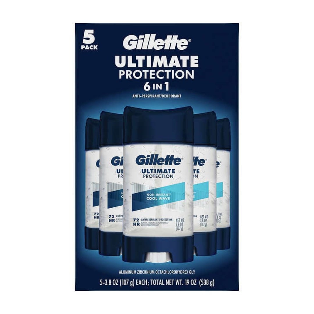 GILLETTE Gillette Desodorante Antitranspirante Para Caballero Ultimate Protection 6 en 1 / 5 Pack / 107g - Imagen 1