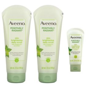 Exfoliante Diario Positively Radiant, Aveeno / 3 Pack / 198 g / 1 Travel Size 56.7 g