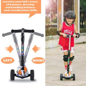 Scooter Para Niños De 3 Ruedas Con Luz LED, Sulives / Ajustable De 3 a 12 Años - Imagen 4