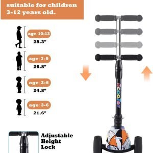 Scooter Para Niños De 3 Ruedas Con Luz LED, Sulives / Ajustable De 3 a 12 Años - Imagen 2