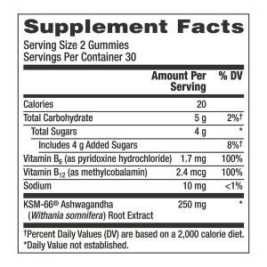 Suplemento Centrum En Gomitas Calm & Reset Con KSM-66 Ashwagandha - Vitamina B12 - vitamina B6 / 60 Gomitas - Imagen 2