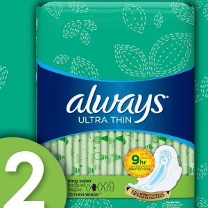 Toallas Sanitarias Always Ultra Thin Diurnas, 44 Pack