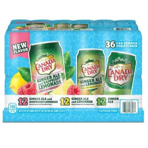 Canada Dry Ginger Ale, Paquete Variado De Verano / 36 Pack / 355 mL