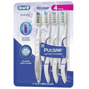 Cepillo Dental Oral-B Pulsar 3D White Con Cerdas Vibratorias, 4 Pack -Cerdas Medias