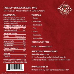 Salsa Picante Tabasco Sriracha / 566g - Imagen 2