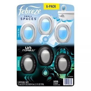 Ambientador De Espacios Pequeños - Febreze Linen & Sky / Unstopables Fresh / 6 Pack / 7.5 mL
