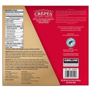 Crepes De Galletas Cubiertas De Chocolate Belga, Kirkland Signature / 566g Caja Color Rojo - Imagen 2