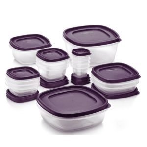 Juego De Recipientes De Almacenamiento De Alimentos De Plástico - Rubbermaid EasyFindLids