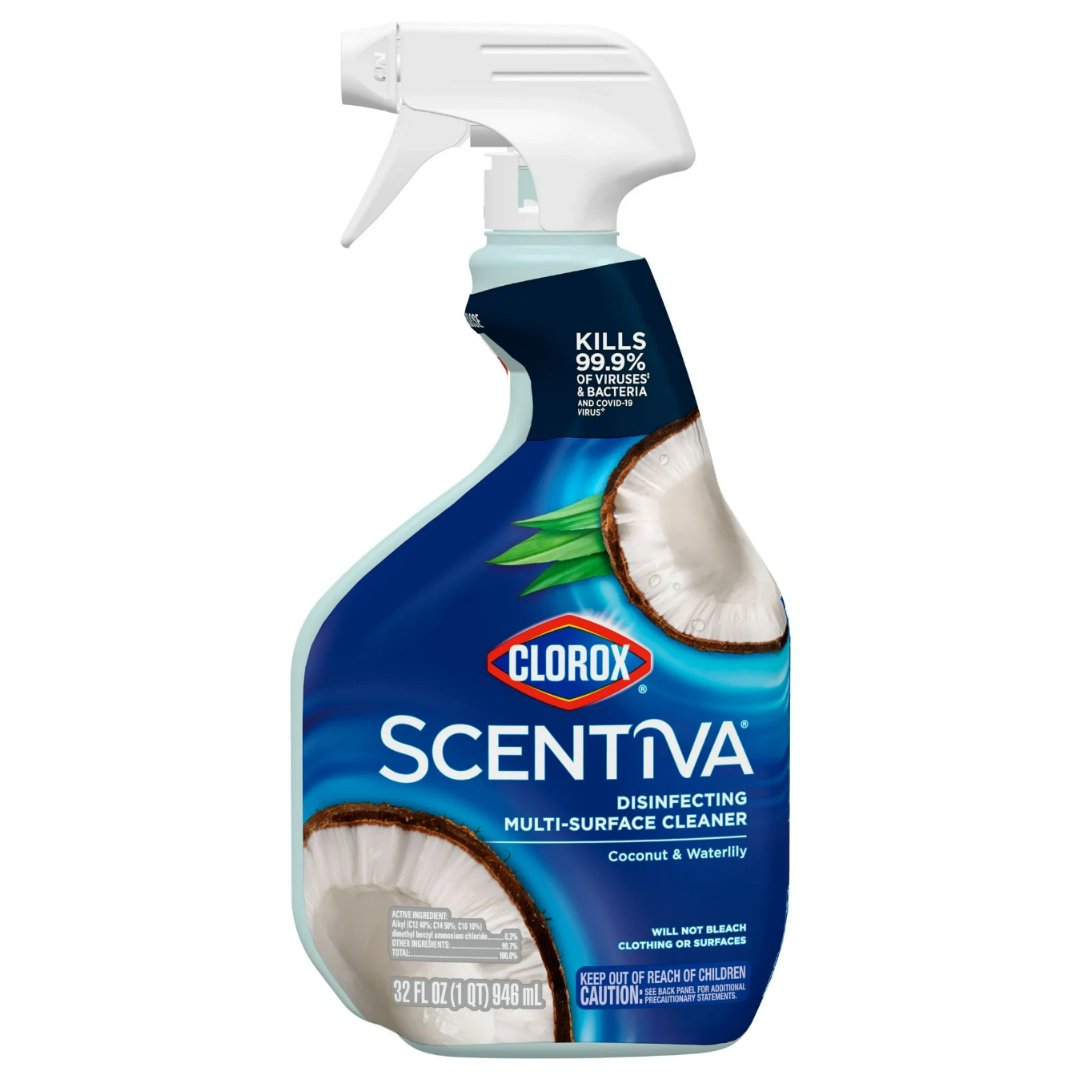 Untitled Project - 2024-11-18T115639.360 Spray Desinfectante De Múltiples Superficies, Sin Blanqueador Aroma Pacific Breeze y Coco / Clorox Scentiva / 946mL - Imagen 1