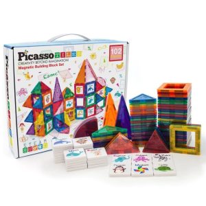Juego De Piezas Geométricas Magnéticas, Picasso Tiles / 102 Piezas / 3+ Años