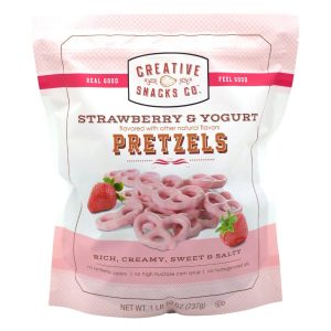 Pretzels Cubiertos De Fresa y Yogurt, Creative Snack / 737g