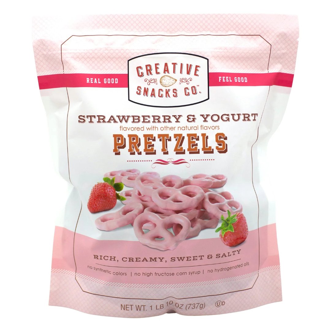Untitled Project - 2023-03-17T103755.632 Pretzels Cubiertos De Fresa y Yogurt, Creative Snack / 737g - Imagen 1