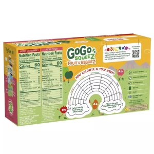 Compotas Naturales De Frutas y Vegetales - Fresa, Durazno, Manzana, GoGo Squeez  / 12 Pack / 90g / 1.08 Kg Total - Imagen 2