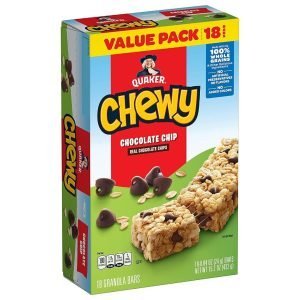 Barras De Granola Quaker Chewy Dipps Con Chispas De Chocolate / 18 Pack / 24g / 432g Total