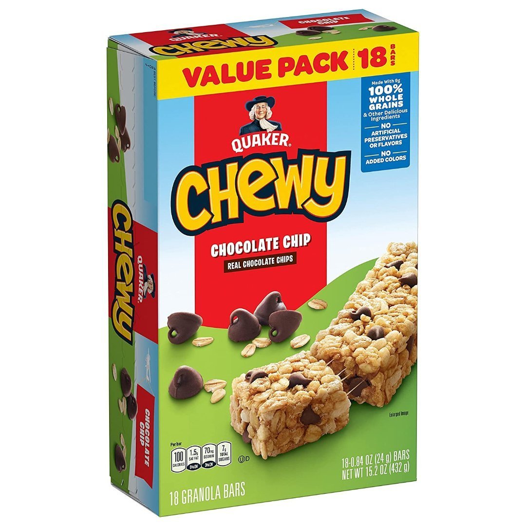 Untitled Project - 2023-03-22T211729.785 Barras De Granola Quaker Chewy Dipps Con Chispas De Chocolate / 18 Pack / 24g / 432g Total - Imagen 1