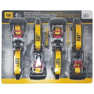 Juego De Correas De Amarre Con Trinquete / Cat De 4 Piezas / 4.87m x 3.81cm / Carga de Trabajo 498.95 Kg