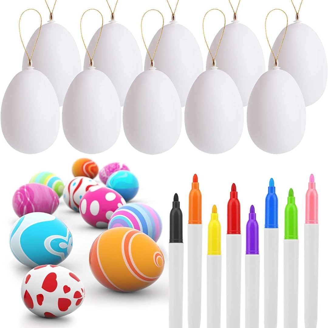 Untitled Project - 2023-10-13T181456.855 Huevos De Pascua Blancos / 8 Marcadores + 30 Huevos - Imagen 1