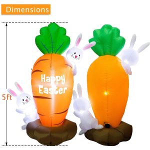 Decoración Inflable De Pascua De Zanahoria Con Luz LED / 5 Pids - Imagen 3