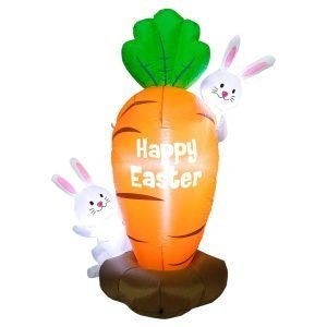 Decoración Inflable De Pascua De Zanahoria Con Luz LED / 5 Pids