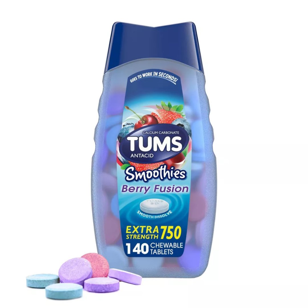 Untitled Project – 2023-11-24T094609.074 Tabletas Masticables Antiácido Extra Fuerte - Berry Fusion / Tums / 140 Tabletas - Imagen 1