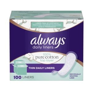 Protectores Diarios Always Delgados 100 % Algodón Puro / 100 Pack