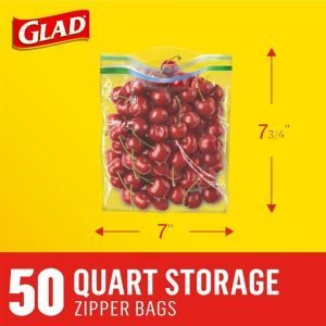 Glad Bolsas De Plástico Con Cierre Para Almacenamiento De Alimentos / 17.7 Cm X 19.6 Cm / 50 Pack - Imagen 2