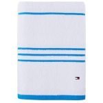 Toalla De Baño De Algodón - Diseño De Rayas Americanas Azul Cielo - Tommy Hilfiger / 76.20 cm x 1.37 mt