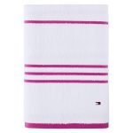 Toalla De Baño De Algodón - Diseño De Rayas Americanas Rosadas - Tommy Hilfiger / 76.20 cm x 1.37 mt