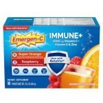 Emergen-C Immune + Vitamina C, D & Zinc / Sabor Super Naranja Y Frambuesa / 90 Pack