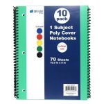 Cuadernos De Tapa Dura De Una Materia Top Flight / 10 Pack / Colores Variados