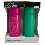 Termo De Agua Simple Modern / 2 Pack Variados / 18oz (Fucsia Y Turquesa)