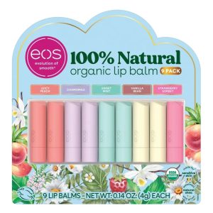 Bálsamo Labial Eos - Orgánico 100% Natural / 9 Pack / 4g