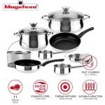 Juego De Ollas Bateria Acero Inoxidable - Magefesa Ideal 11 / 11 Piezas