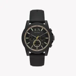 RELOJ CRONOGRAFICO ARMANI EXCHANGE DE HOMBRE CON CORREA NEGRA DE SILICON AX1343