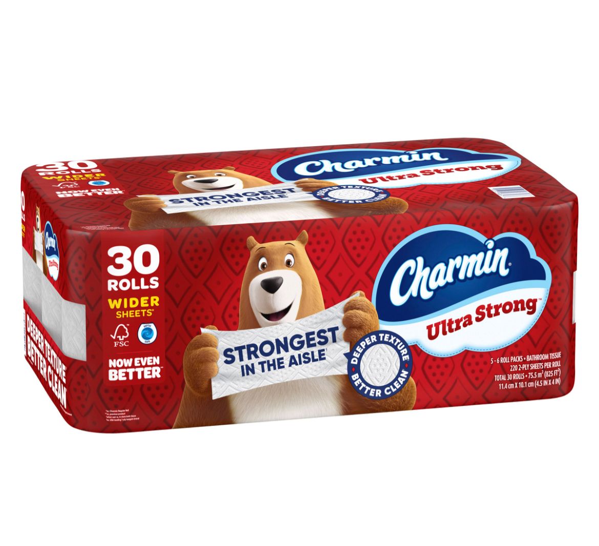 charmin Charmin Papel Higienico Ultra Strong, 2 Capas, 220 Hojas / 30 Rollos - Imagen 1