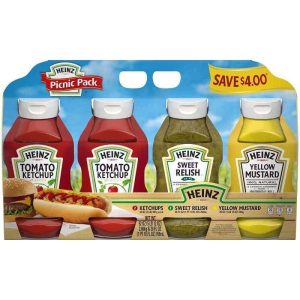 Heinz Paquete de picnic: Ketchup, Mostaza y Pepinillos