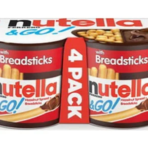Nutella & Go! Crema De Avellanas Y Palitos De Pan / 4 Pack / 52Gr.
