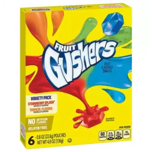 General Mills Fruit Gushers Sabor Fresa & Tropical Caramelos De Fruta / 6 Unidades