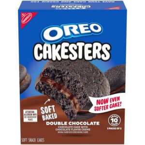 Nabisco OREO Cakesters - Pasteles suaves de chocolate doble / 10 Pack /