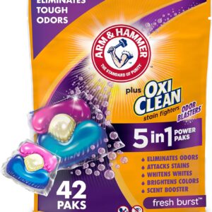 Arm & Hammer Plus OxiClean 5 en 1 Detergente Para Ropa  Con Pistola De Olores Aroma Fresh Burst / 42 unidades