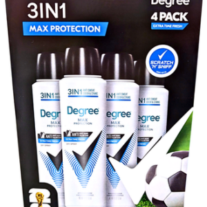 Degree Desodorante En Spray De Máxima Protección 3 En 1 Para Hombre / 4 Pack